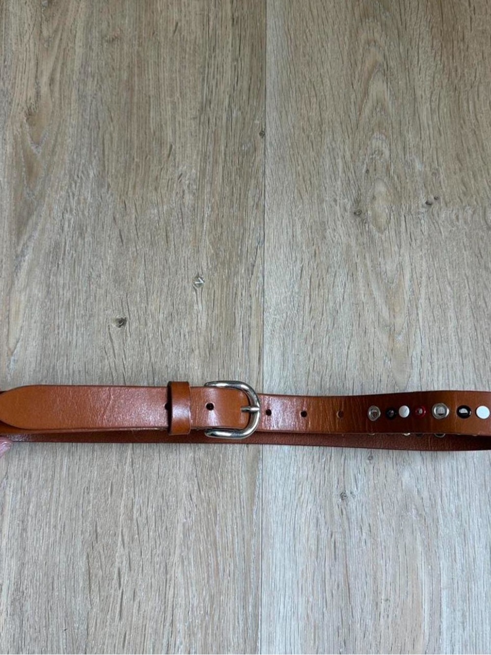 Isabel Marant Tan Leather Belt with Color Grommets